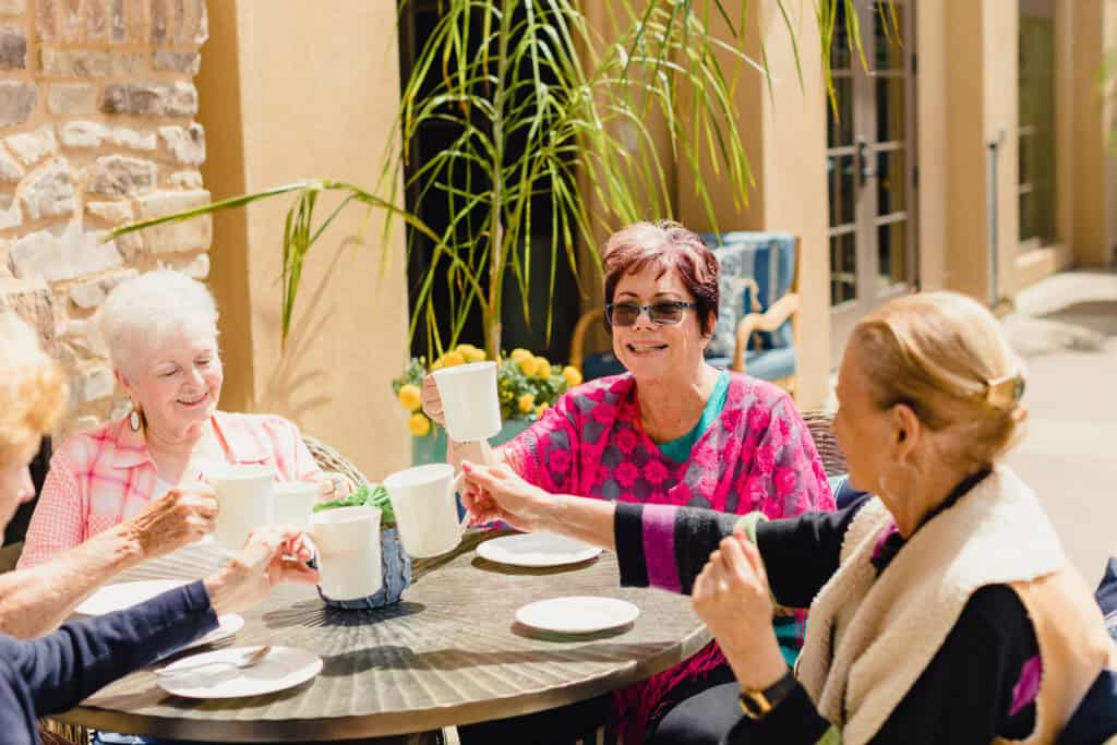 ladies enjoying coffee together
