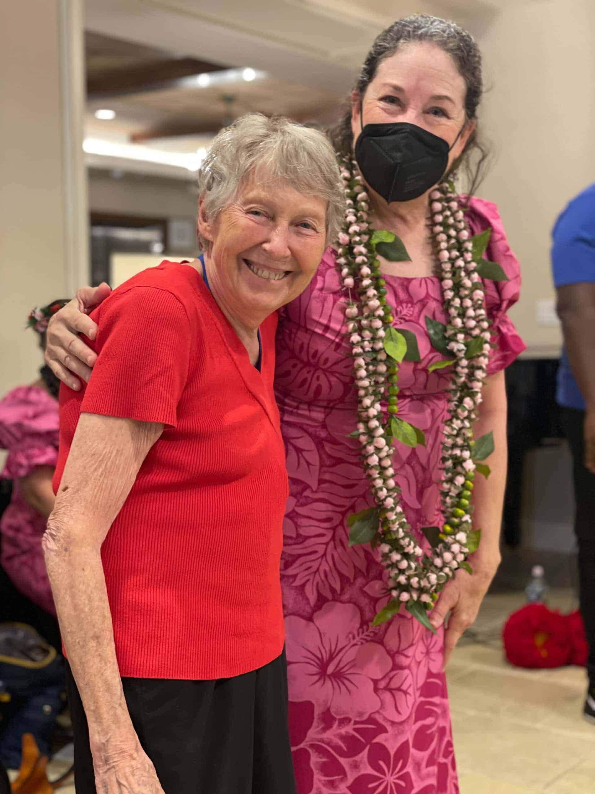 elderly woman resident and team member