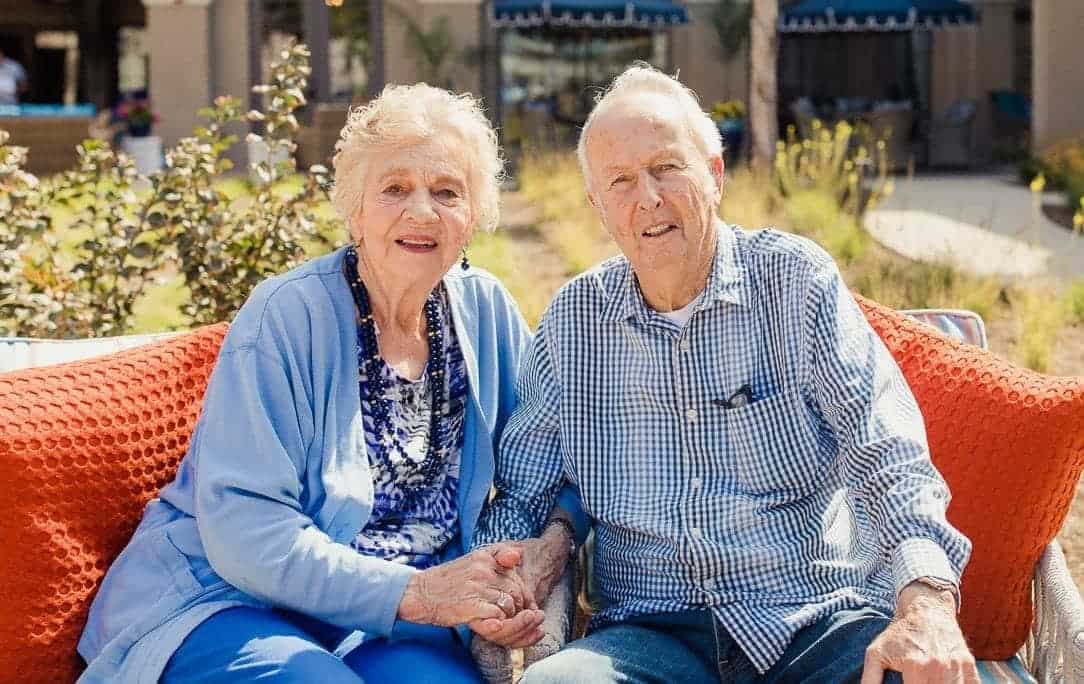 elderly resident couple