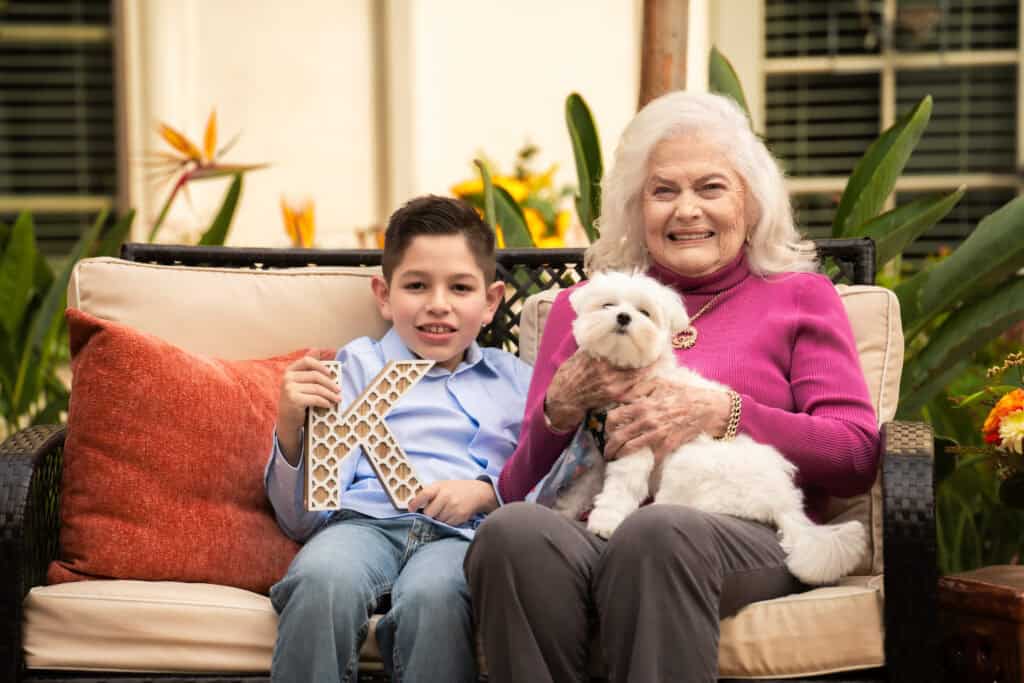 grandma with pup